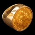 Gold Men's ring with gold coin of 20 francs Napoleon. 21 mm.