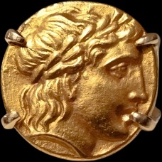 GOLD RING WITH ANCIENT STATER OF SELEUCOS I NICATOR